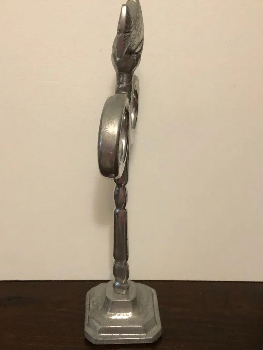Pewter & Aluminum Fish Topped Countertop Towel Holder